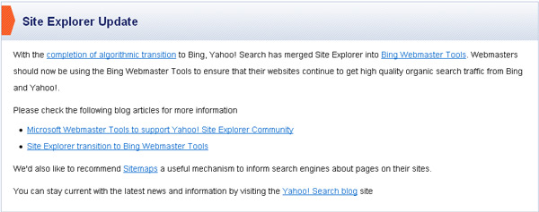Site Explorer Update